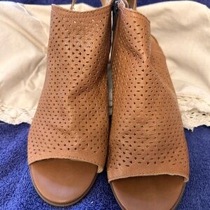 Becky Bungarz for Lucky Brand Women's Brown Leather Open-toe Heeled Shoes